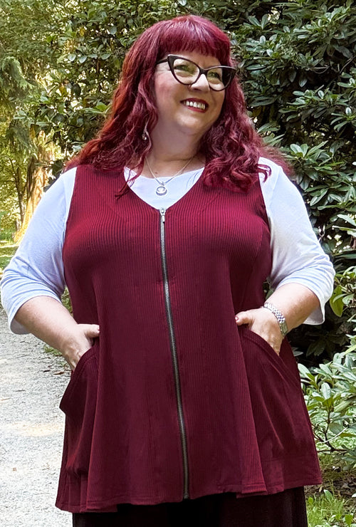 Revive Vest - Garnet Bamboo Rib