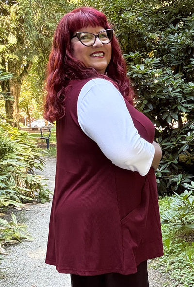 Revive Vest - Garnet Bamboo Rib