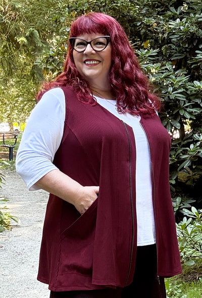 Revive Vest - Garnet Bamboo Rib