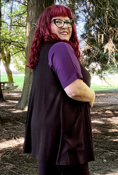 Revive Vest - Black Bamboo Rib