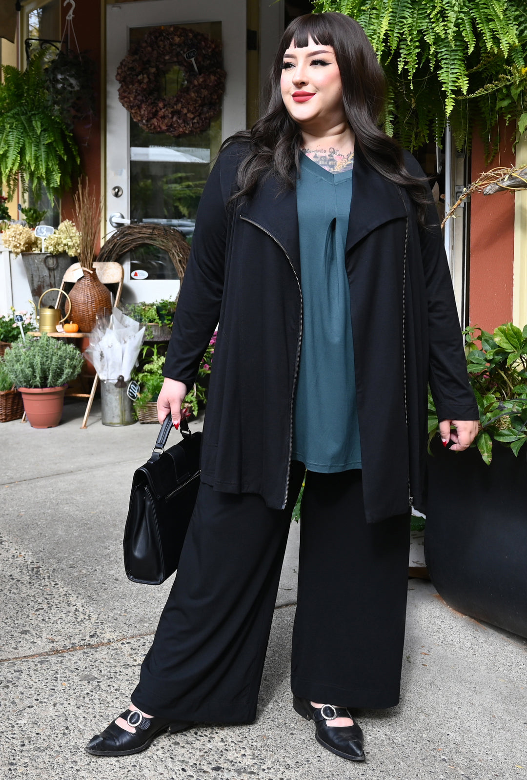 Swing Zip Jacket - Black Bamboo – Diane Kennedy