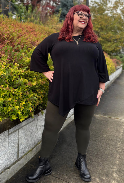 Prism Tunic - Black Bamboo Rib