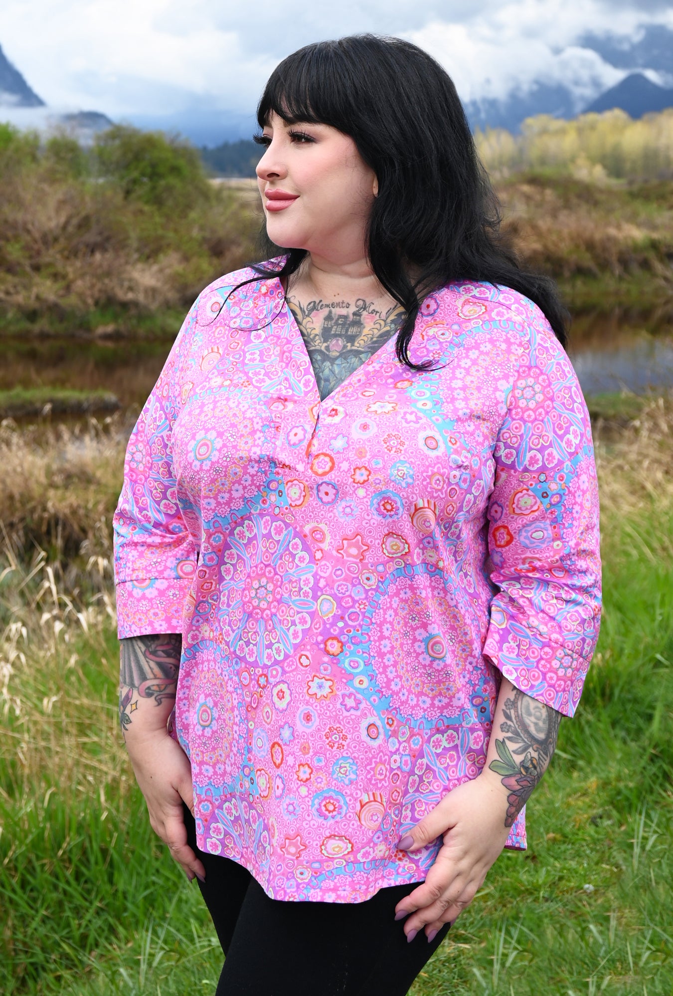Eden Floral Shirt - Pink Millefiore