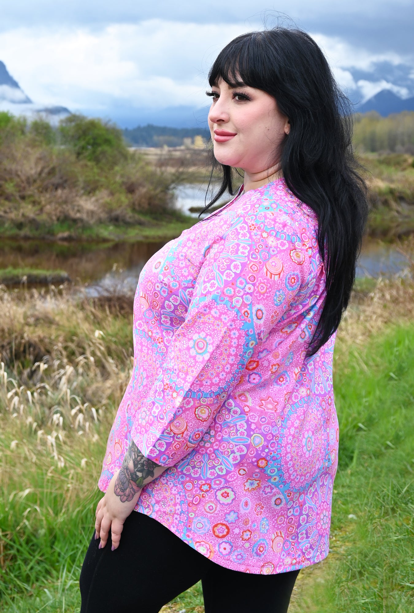Eden Floral Shirt - Pink Millefiore