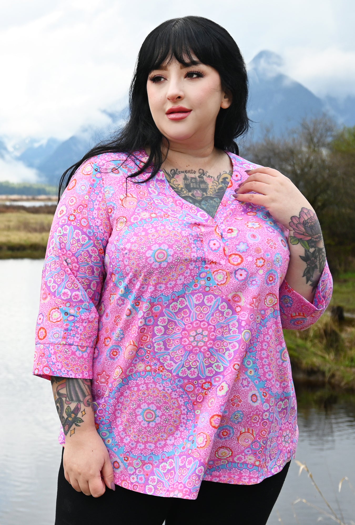 Eden Floral Shirt - Pink Millefiore