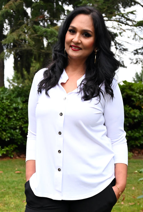 Urban Tunic - White Bamboo Rib