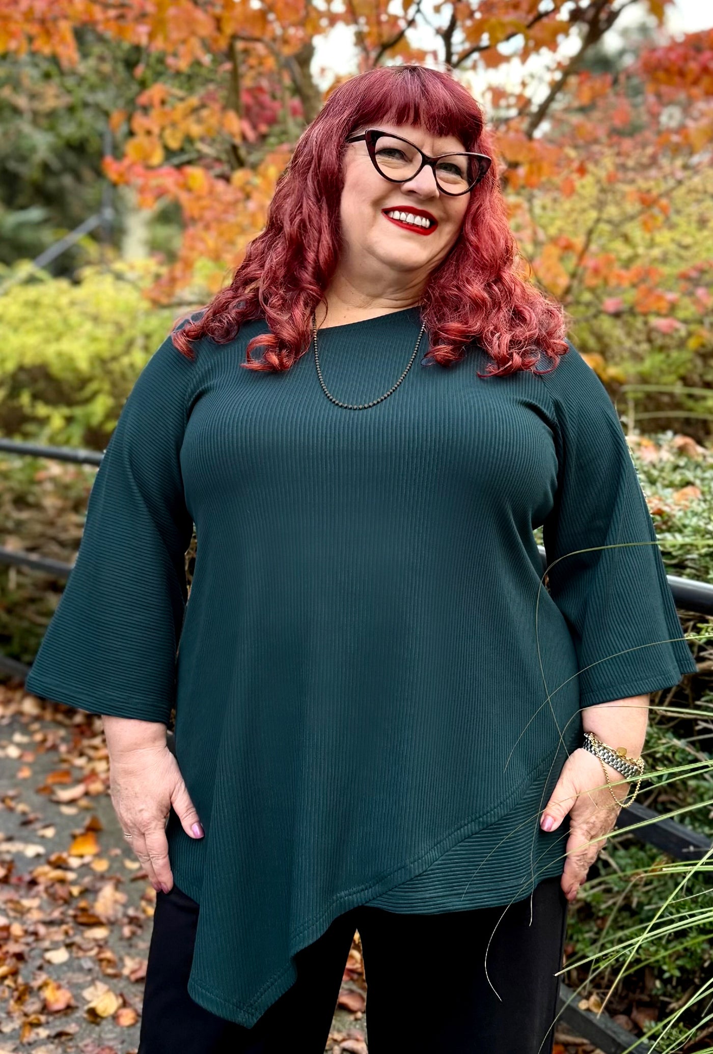 Prism Tunic - Teal Bamboo Rib