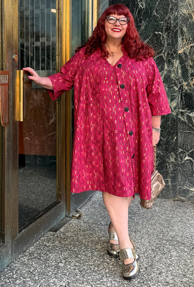 Kate Cotton Coat - Wiggle Room - Geometric Print