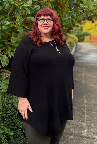 Prism Tunic - Black Bamboo Rib