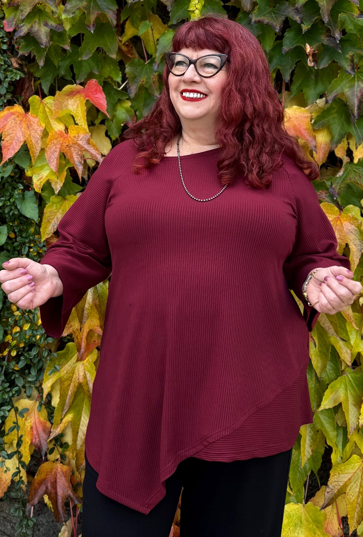 Prism Tunic - Garnet Bamboo Rib