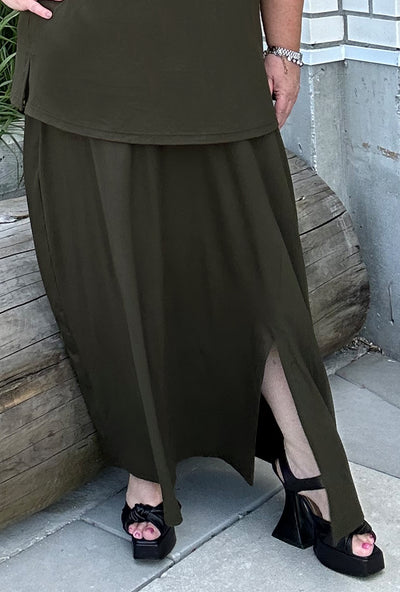 Maxi Skirt - Olive Bamboo