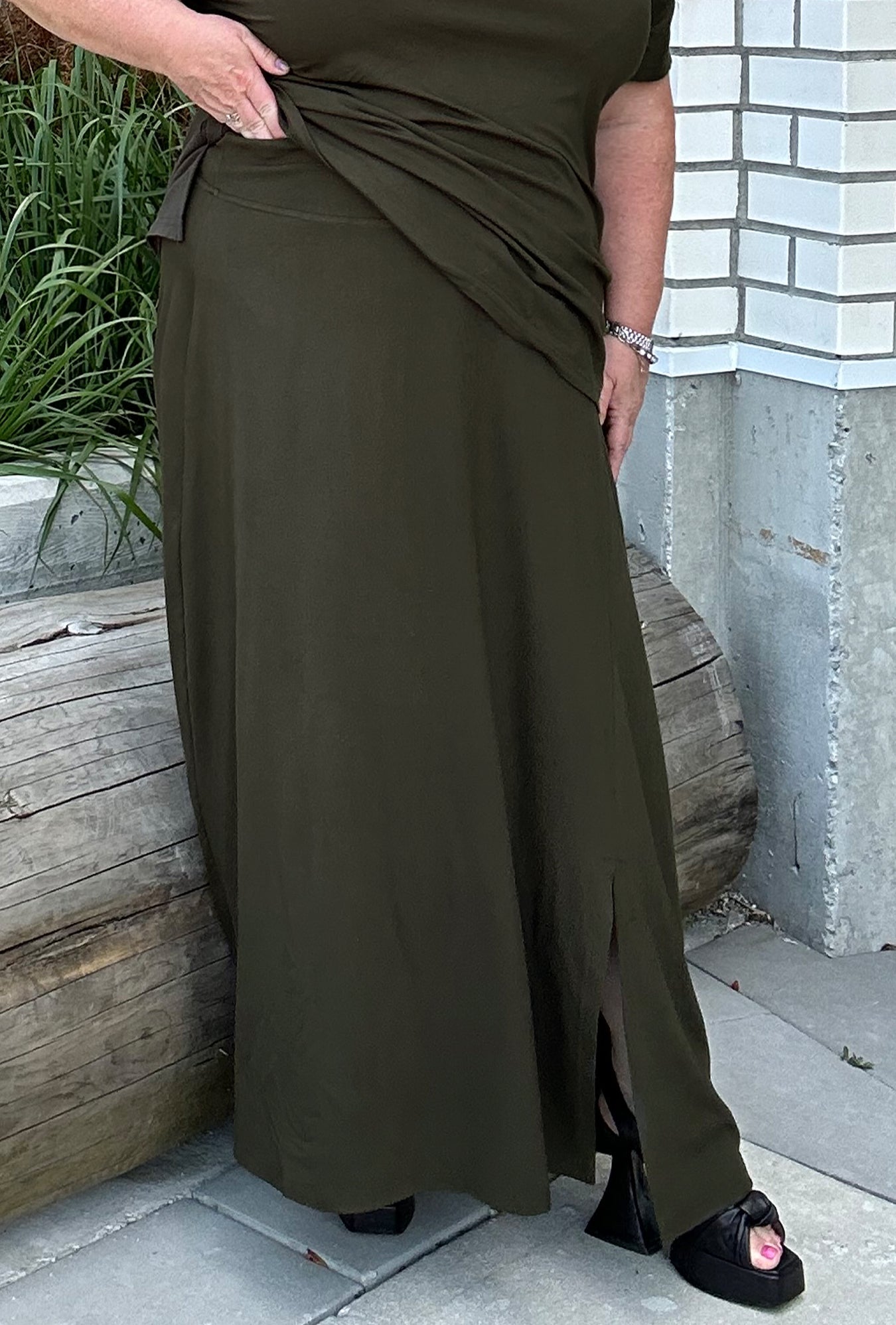 Maxi Skirt - Olive Bamboo