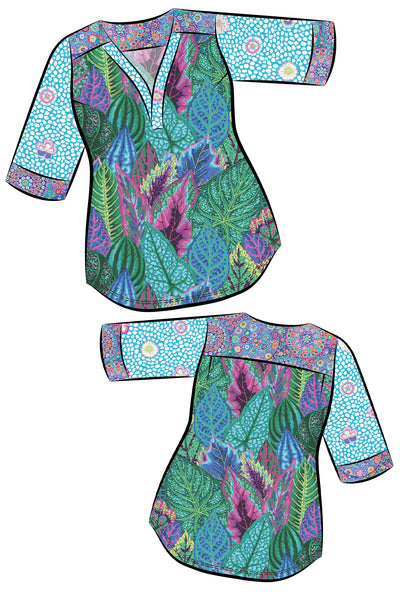 Eden Floral Shirt - Turquoise Coleus