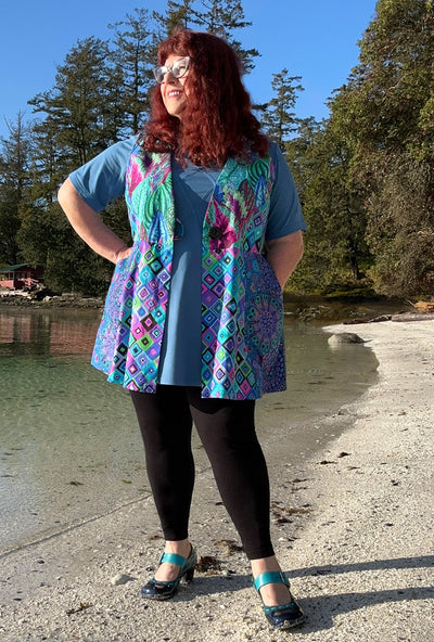 Viola Vest - Turquoise Coleus