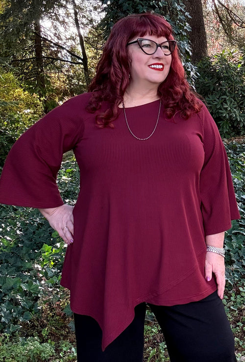 Prism Tunic - Garnet Bamboo Rib