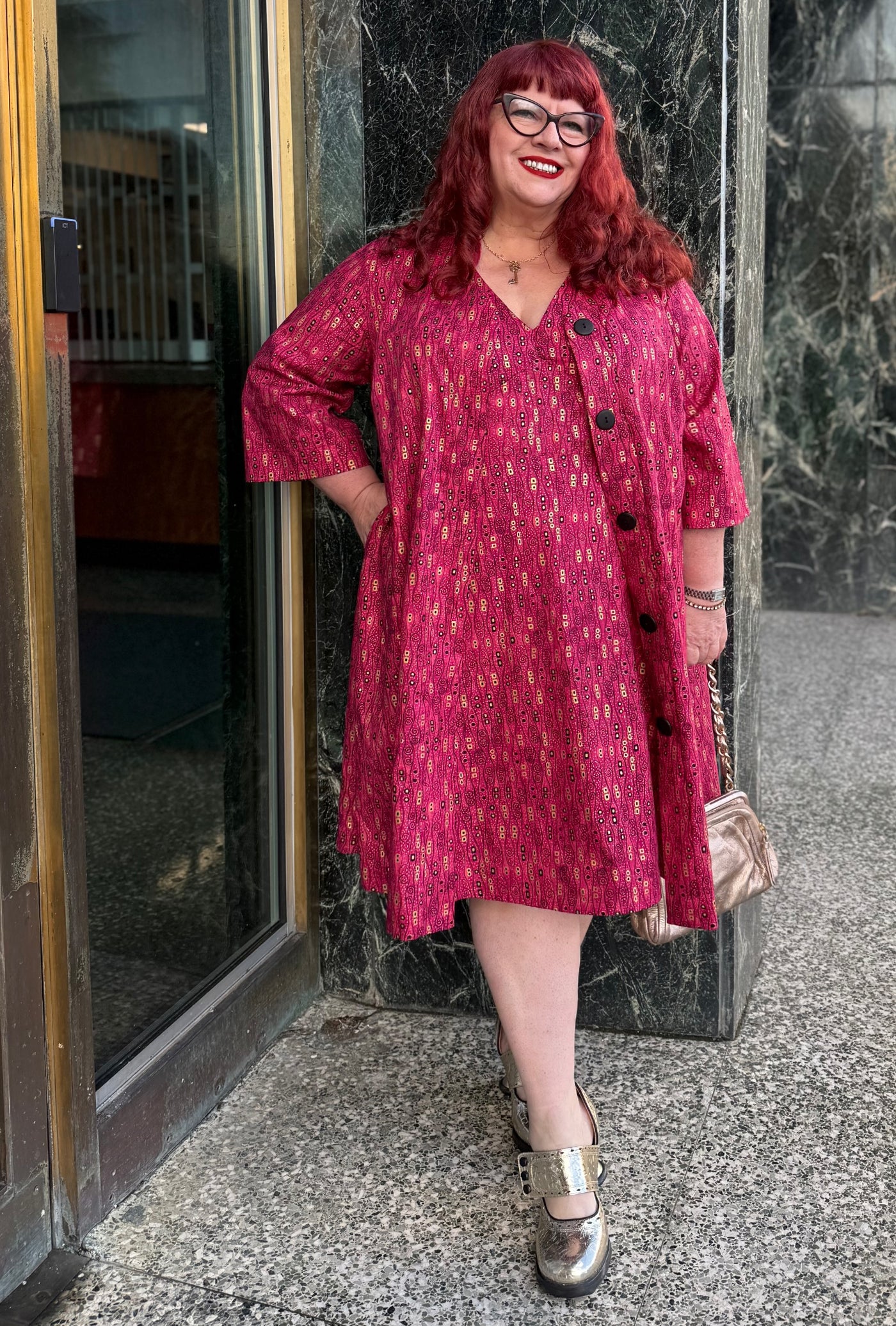 Kate Cotton Coat - Wiggle Room - Geometric Print