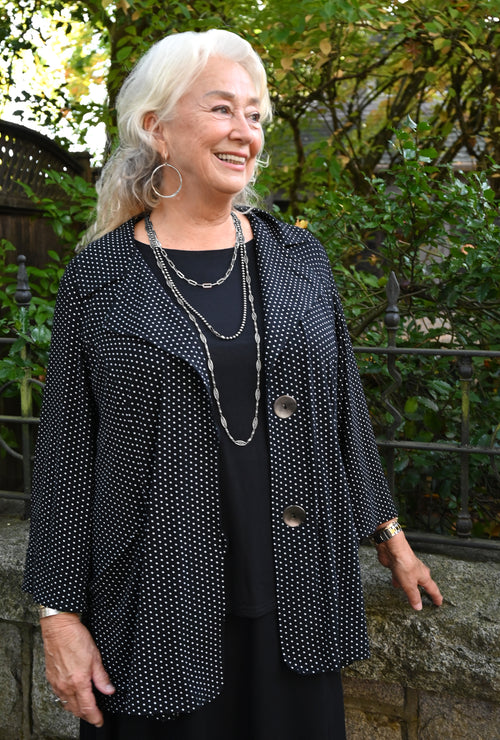 Uptown Jacket - Black Dot Bamboo