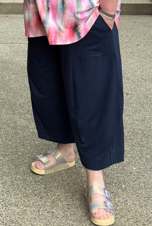 Angle Crop Pant - Navy Bamboo