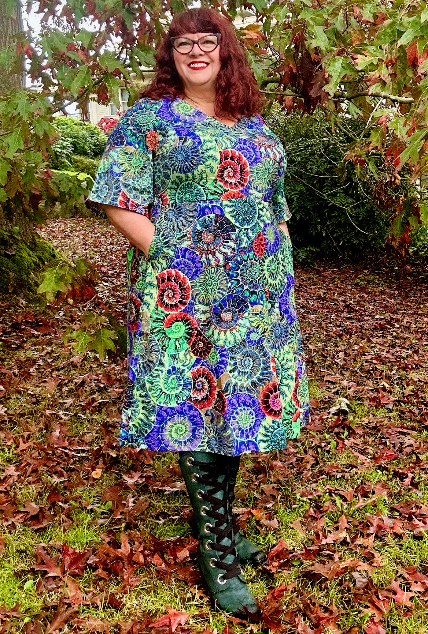 Joan Dress - Ammonite - Cotton Print