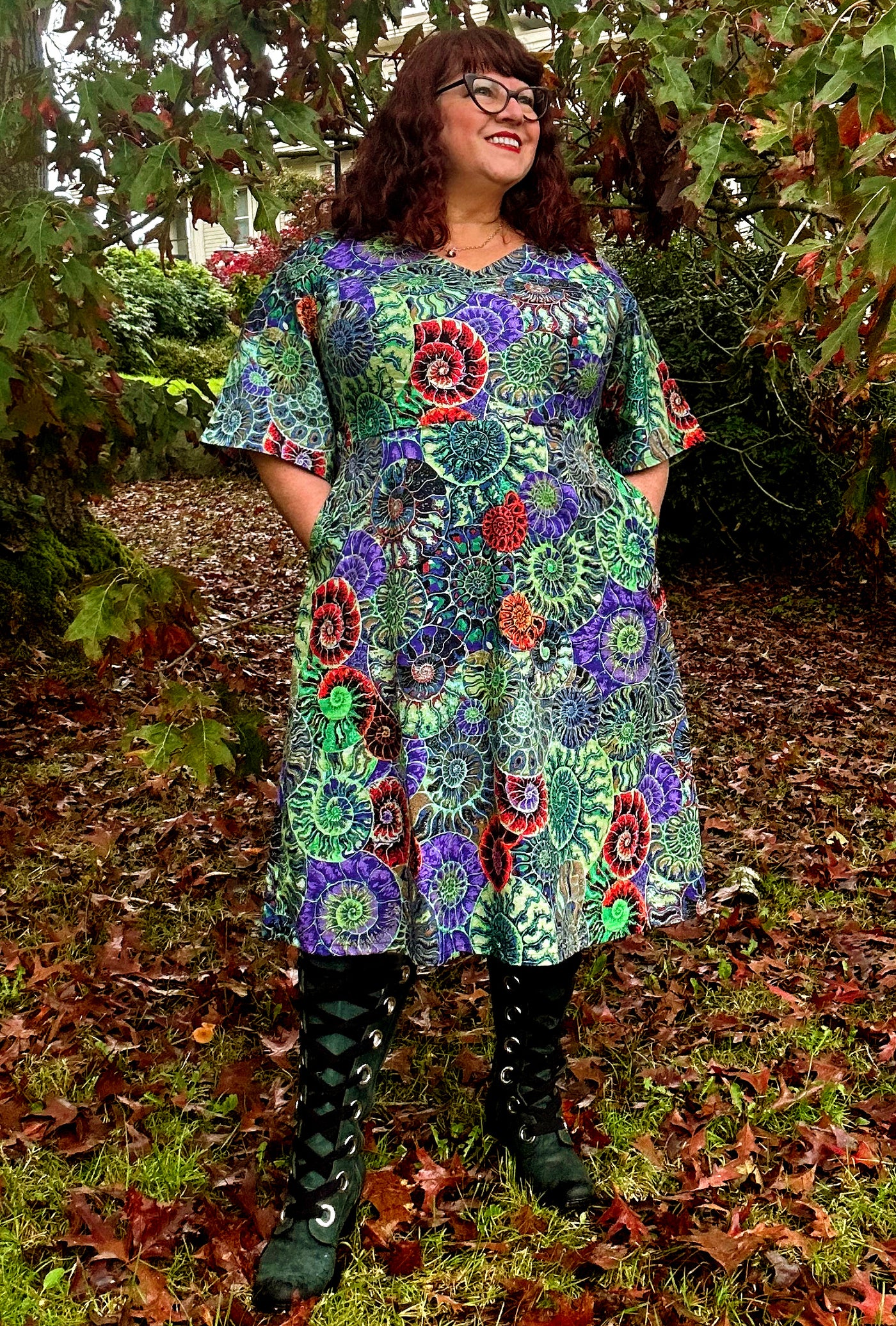Joan Dress - Ammonite - Cotton Print