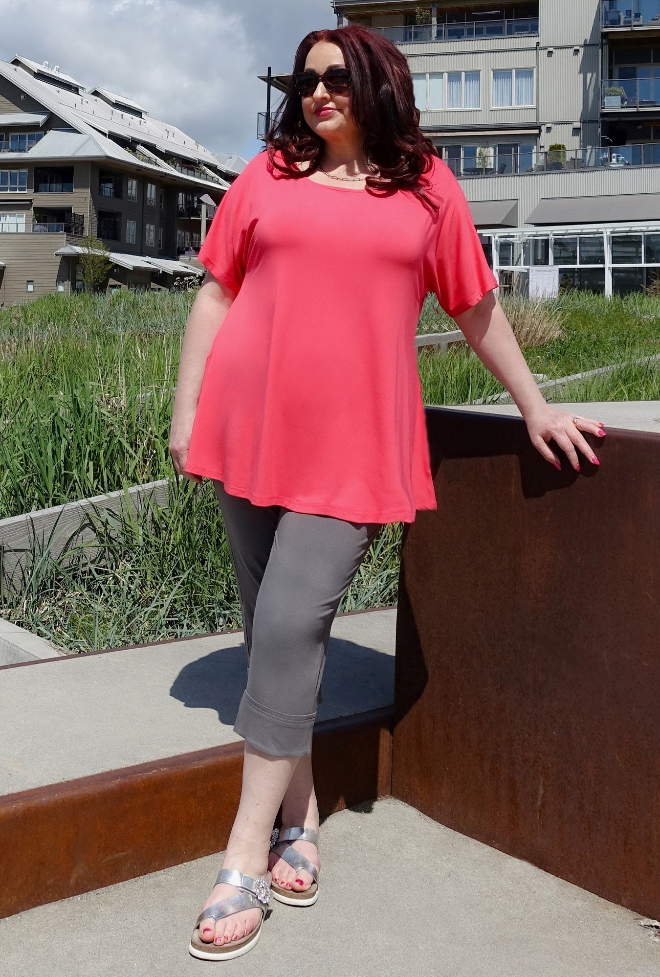 Breeze Boatneck - Coral Bamboo Tunic